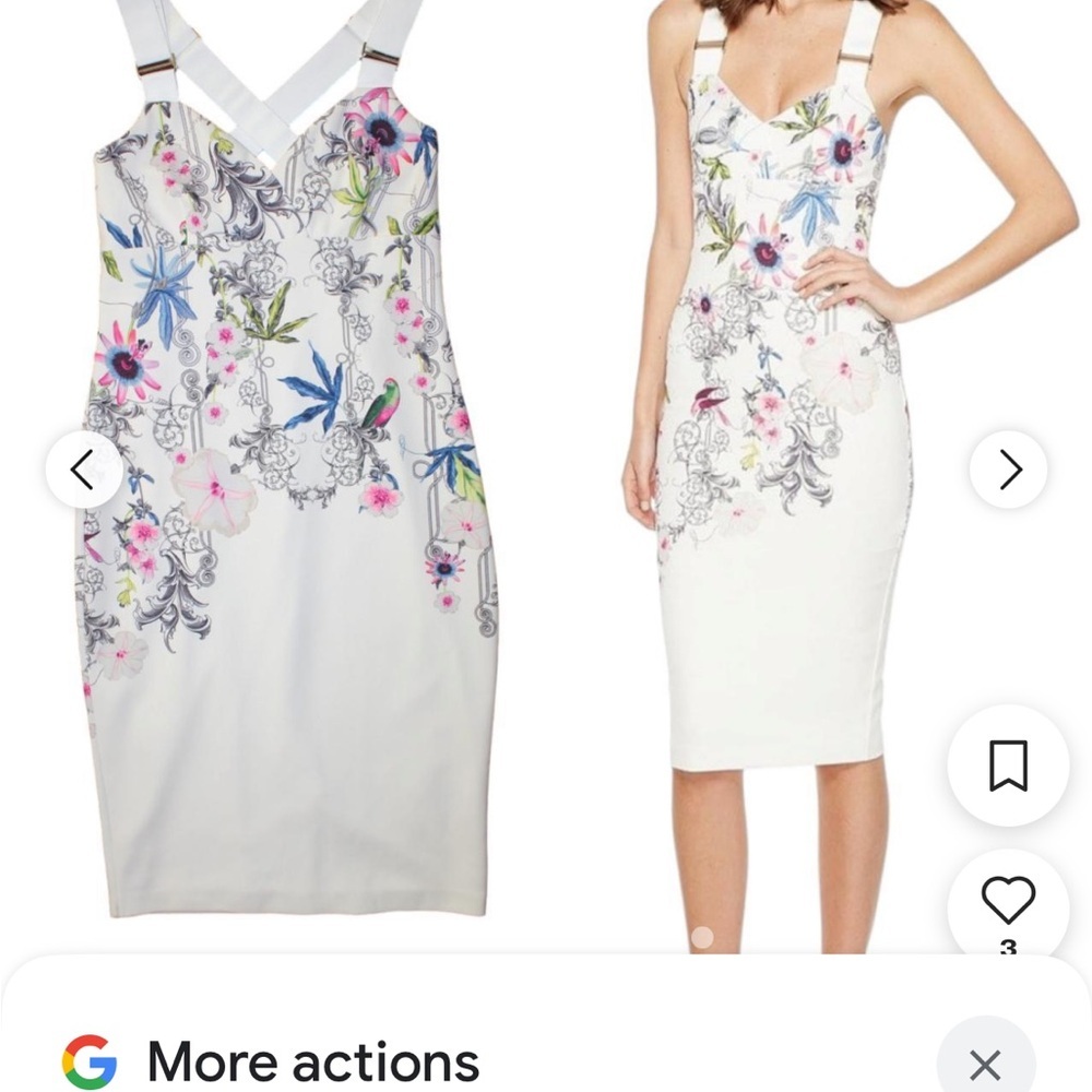 Ted Baker Women's White and Blue Dress sz 3